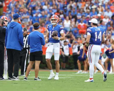 during the Gators' game against the Vanderbilt Commodores on Saturday, October 7, 2023 at Ben Hill Griffin Stadium in Gainesville, Fla. / UAA Communications photo by Maddie Washburn