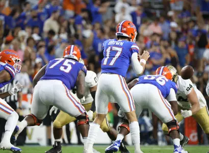 during the Gators' game against the Vanderbilt Commodores on Saturday, October 7, 2023 at Ben Hill Griffin Stadium in Gainesville, Fla. / UAA Communications photo by Katie Park