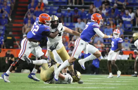 during the Gators' game against the Vanderbilt Commodores on Saturday, October 7, 2023 at Ben Hill Griffin Stadium in Gainesville, Fla. / UAA Communications photo by Katie Park