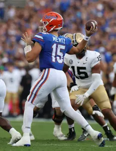 during the Gators' game against the Vanderbilt Commodores on Saturday, October 7, 2023 at Ben Hill Griffin Stadium in Gainesville, Fla. / UAA Communications photo by Maddie Washburn