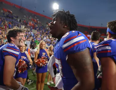 during the Gators' game against the Vanderbilt Commodores on Saturday, October 7, 2023 at Ben Hill Griffin Stadium in Gainesville, Fla. / UAA Communications photo by Maddie Washburn