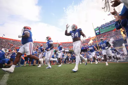 Tyreak Sapp during the Gators' game against the Vanderbilt Commodores on Saturday, October 7, 2023 at Ben Hill Griffin Stadium in Gainesville, Fla. / UAA Communications photo by Molly Kaiser