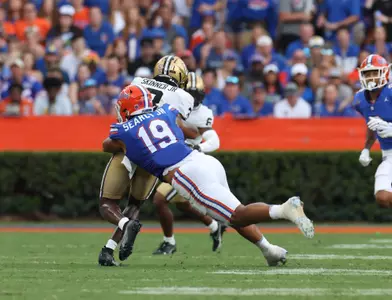 during the Gators' game against the Vanderbilt Commodores on Saturday, October 7, 2023 at Ben Hill Griffin Stadium in Gainesville, Fla. / UAA Communications photo by Maddie Washburn