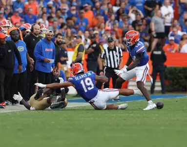 during the Gators' game against the Vanderbilt Commodores on Saturday, October 7, 2023 at Ben Hill Griffin Stadium in Gainesville, Fla. / UAA Communications photo by Maddie Washburn