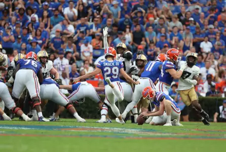 during the Gators' game against the Vanderbilt Commodores on Saturday, October 7, 2023 at Ben Hill Griffin Stadium in Gainesville, Fla. / UAA Communications photo by Te'a Startz