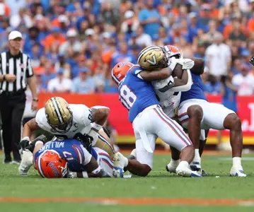 during the Gators' game against the Vanderbilt Commodores on Saturday, October 7, 2023 at Ben Hill Griffin Stadium in Gainesville, Fla. / UAA Communications photo by Maddie Washburn