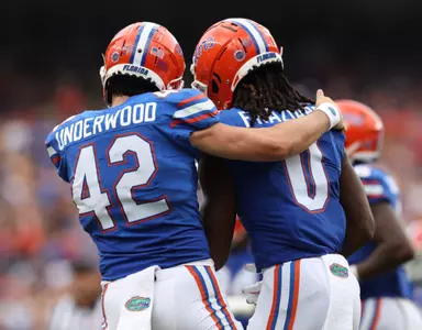 during the Gators' game against the Vanderbilt Commodores on Saturday, October 7, 2023 at Ben Hill Griffin Stadium in Gainesville, Fla. / UAA Communications photo by Maddie Washburn
