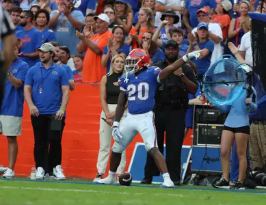 during the Gators' game against the Vanderbilt Commodores on Saturday, October 7, 2023 at Ben Hill Griffin Stadium in Gainesville, Fla. / UAA Communications photo by Te'a Startz
