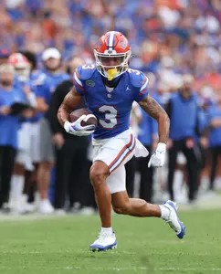 during the Gators' game against the Vanderbilt Commodores on Saturday, October 7, 2023 at Ben Hill Griffin Stadium in Gainesville, Fla. / UAA Communications photo by Maddie Washburn
