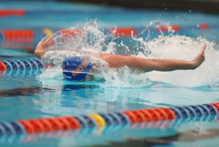 during the Gators' meet against the Virginia Cavaliers on Friday, October 13, 2023 at the Stephen C. OÕConnell Center Natatorium in Gainesville, FL / UAA Communications photo by Emma Bissell