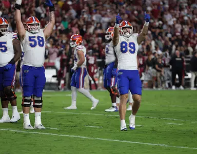 during the Gators' game against the South Carolina Gamecocks on Saturday, October 14, 2023 at Williams-Brice Stadium in Columbia, S.C. / UAA Communications photo by Maddie Washburn