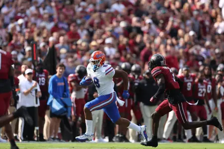 Arlis Boardingham during the Gators' game against the South Carolina Gamecocks on Saturday, October 14, 2023 at Williams - Brice Stadium in Columbia, South Carolina / UAA Communications photo by Molly Kaiser