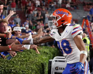 Marcus Burke during the Gators' game against the South Carolina Gamecocks on Saturday, October 14, 2023 at Williams - Brice Stadium in Columbia, South Carolina / UAA Communications photo by Molly Kaiser