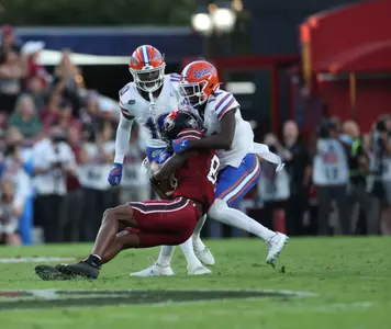 during the Gators' game against the South Carolina Gamecocks on Saturday, October 14, 2023 at Williams-Brice Stadium in Columbia, S.C. / UAA Communications photo by Maddie Washburn