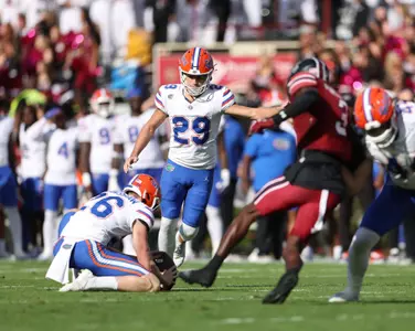 during the Gators' game against the South Carolina Gamecocks on Saturday, October 14, 2023 at Williams-Brice Stadium in Columbia, S.C. / UAA Communications photo by Maddie Washburn