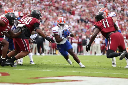 Trevor Etienne during the Gators' game against the South Carolina Gamecocks on Saturday, October 14, 2023 at Williams - Brice Stadium in Columbia, South Carolina / UAA Communications photo by Molly Kaiser