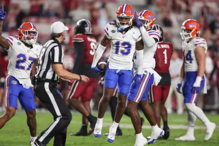 Aaron Gates during the Gators' game against the South Carolina Gamecocks on Saturday, October 14, 2023 at Williams - Brice Stadium in Columbia, South Carolina / UAA Communications photo by Molly Kaiser