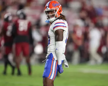Aaron Gates during the Gators' game against the South Carolina Gamecocks on Saturday, October 14, 2023 at Williams - Brice Stadium in Columbia, South Carolina / UAA Communications photo by Molly Kaiser