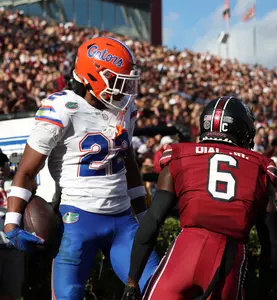 during the Gators' game against the South Carolina Gamecocks on Saturday, October 14, 2023 at Williams-Brice Stadium in Columbia, S.C. / UAA Communications photo by Maddie Washburn
