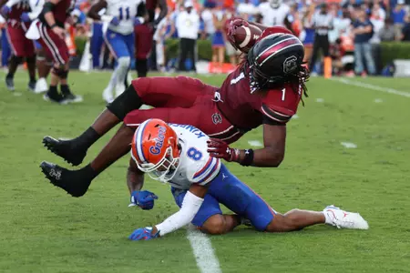 Jalen Kimber during the Gators' game against the South Carolina Gamecocks on Saturday, October 14, 2023 at Williams - Brice Stadium in Columbia, South Carolina / UAA Communications photo by Molly Kaiser