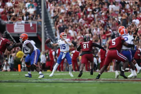 during the Gators' game against the South Carolina Gamecocks on Saturday, October 14, 2023 at Williams-Brice Stadium in Columbia, S.C. / UAA Communications photo by Maddie Washburn