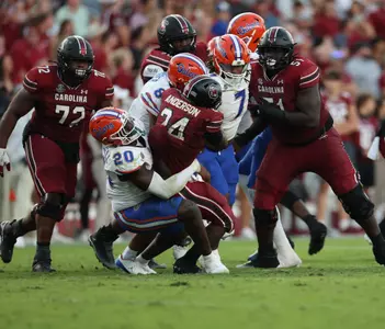 during the Gators' game against the South Carolina Gamecocks on Saturday, October 14, 2023 at Williams-Brice Stadium in Columbia, S.C. / UAA Communications photo by Maddie Washburn