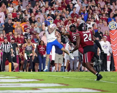 during the Gators' game against the South Carolina Gamecocks on Saturday, October 14, 2023 at Williams-Brice Stadium in Columbia, S.C. / UAA Communications photo by Maddie Washburn