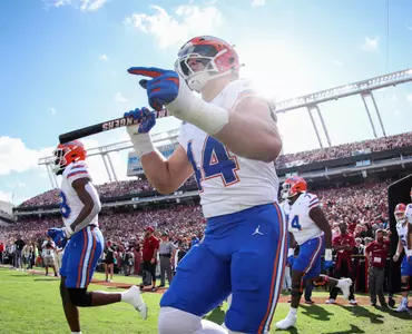 during the Gators' game against the South Carolina Gamecocks on Saturday, October 14, 2023 at Williams-Brice Stadium in Columbia, S.C. / UAA Communications photo by Maddie Washburn
