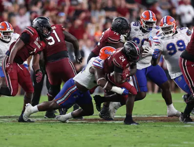 during the Gators' game against the South Carolina Gamecocks on Saturday, October 14, 2023 at Williams-Brice Stadium in Columbia, S.C. / UAA Communications photo by Maddie Washburn