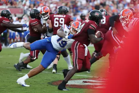 T.J. Searcy during the Gators' game against the South Carolina Gamecocks on Saturday, October 14, 2023 at Williams - Brice Stadium in Columbia, South Carolina / UAA Communications photo by Molly Kaiser