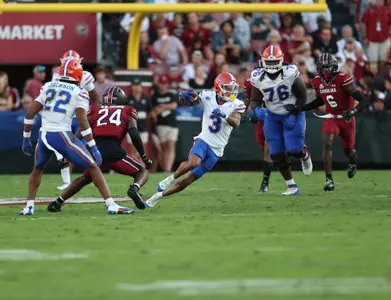 during the Gators' game against the South Carolina Gamecocks on Saturday, October 14, 2023 at Williams-Brice Stadium in Columbia, S.C. / UAA Communications photo by Maddie Washburn