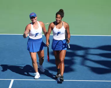 during the Gators' match against the Florida State Seminoles on Saturday, October 21, 2023 at Linder Stadium at Ring Tennis Complex in Gainesville, FL / UAA Communications photo by Bryce Mitchell