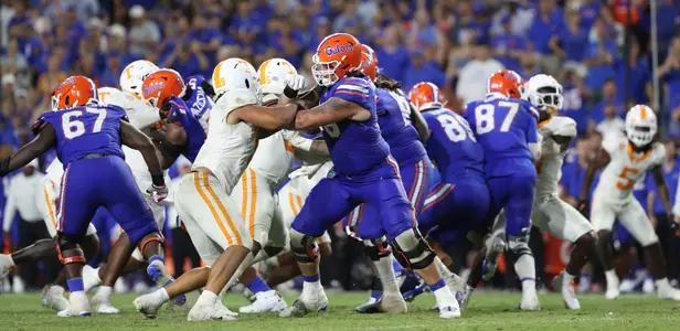 during the Gators' game against the Tennessee Volunteers on Saturday, September 16, 2023 at Ben Hill Griffin Stadium in Gainesville, Fla. / UAA Communications photo by Katalina Enriquez