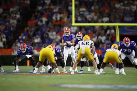 during the Gators' game against the McNeese Cowboys on Saturday, September 9, 2023 at Ben Hill Griffin Stadium in Gainesville, Fla. / UAA Communications photo by Mallory Peak