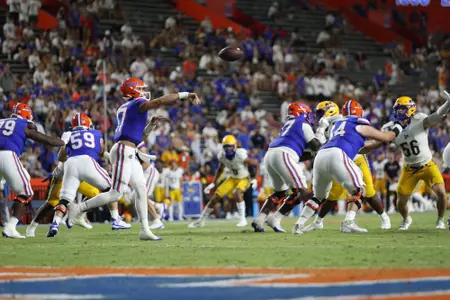 during the Gators' game against the McNeese Cowboys on Saturday, September 9, 2023 at Ben Hill Griffin Stadium in Gainesville, Fla. / UAA Communications photo by Mallory Peak