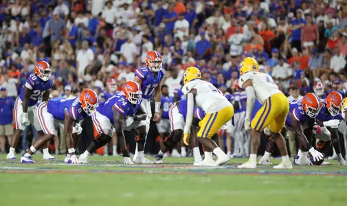 during the Gators' game against the McNeese State Cowboys on Saturday, September 9, 2023 at Ben Hill Griffin Stadium in Gainesville, Fla. / UAA Communications photo by Gabriella Whisler