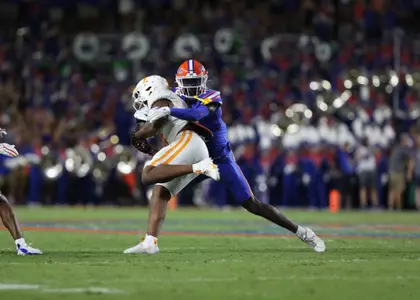 during the Gators' game against the Tennessee Volunteers on Saturday, September 16, 2023 at Ben Hill Griffin Stadium in Gainesville, Fla. / UAA Communications photo by Emma Bissell