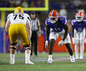 during the Gators' game against the McNeese State Cowboys on Saturday, September 9, 2023 at Ben Hill Griffin Stadium in Gainesville, Fla. / UAA Communications photo by Maddie Washburn
