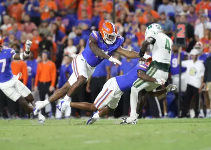 during the Gators' game against the Charlotte 49ers on Saturday, September 23, 2023 at Ben Hill Griffin Stadium in Gainesville, Fla. / UAA Communications photo by Gabriella Whisler