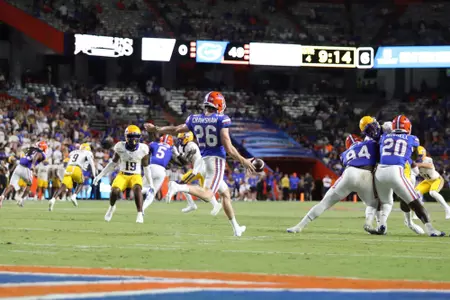 during the Gators' game against the McNeese Cowboys on Saturday, September 9, 2023 at Ben Hill Griffin Stadium in Gainesville, Fla. / UAA Communications photo by Mallory Peak