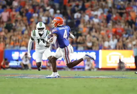 during the Gators' game against the Charlotte 49ers on Saturday, September 23, 2023 at Ben Hill Griffin Stadium in Gainesville, Fla. / UAA Communications photo by Gabriella Whisler