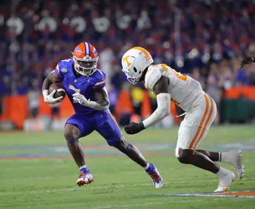 during the Gators' game against the Tennessee Volunteers on Saturday, September 16, 2023 at Ben Hill Griffin Stadium in Gainesville, Fla. / UAA Communications photo by Jay Metz