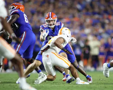 Hayden Hansen During the Gators' game against the Tennessee Volunteers on Saturday, September 16, 2023 at Ben Hill Griffin Stadium in Gainesville, Fla. / UAA Communications photo by Molly Kaiser