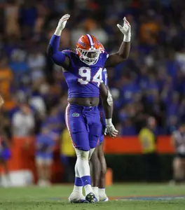 during the Gators' game against the Tennessee Volunteers on Saturday, September 16, 2023 at Ben Hill Griffin Stadium in Gainesville, Fla. / UAA Communications photo by Lorenzo Vasquez