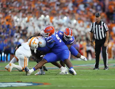 during the Gators' game against the Tennessee Volunteers on Saturday, September 16, 2023 at Ben Hill Griffin Stadium in Gainesville, Fla. / UAA Communications photo by Emma Bissell