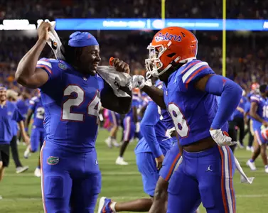 during the Gators' game against the Tennessee Volunteers on Saturday, September 16, 2023 at Ben Hill Griffin Stadium in Gainesville, Fla. / UAA Communications photo by Maddie Washburn