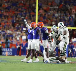 during the Gators' game against the Charlotte 49ers on Saturday, September 23, 2023 at Ben Hill Griffin Stadium in Gainesville, Fla. / UAA Communications photo by Bryce Mitchell