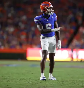 during the Gators' game against the Charlotte 49ers on Saturday, September 23, 2023 at Ben Hill Griffin Stadium in Gainesville, Fla. / UAA Communications photo by Bryce Mitchell