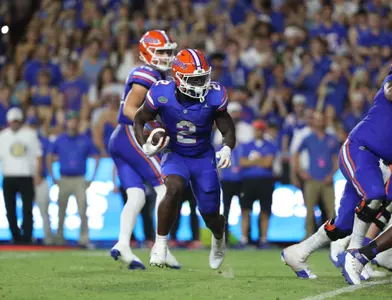 during the Gators' game against the Tennessee Volunteers on Saturday, September 16, 2023 at Ben Hill Griffin Stadium in Gainesville, Fla. / UAA Communications photo by Emma Bissell