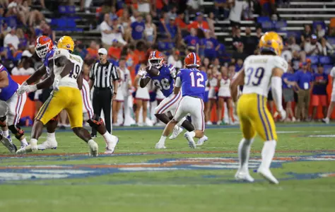 during the Gators' game against the McNeese State Cowboys on Saturday, September 9, 2023 at Ben Hill Griffin Stadium in Gainesville, Fla. / UAA Communications photo by Gabriella Whisler